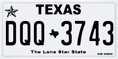 TX license plate DQQ3743