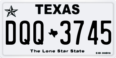 TX license plate DQQ3745