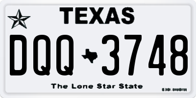 TX license plate DQQ3748