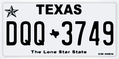 TX license plate DQQ3749