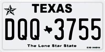 TX license plate DQQ3755