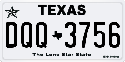 TX license plate DQQ3756