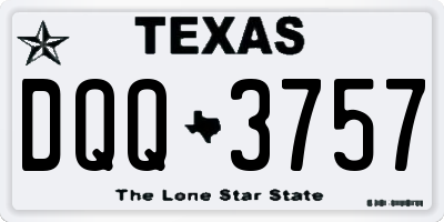 TX license plate DQQ3757