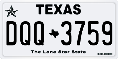 TX license plate DQQ3759