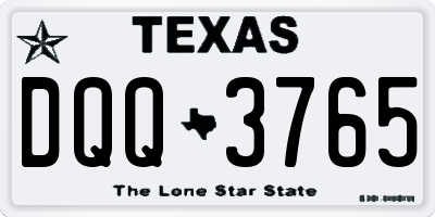 TX license plate DQQ3765