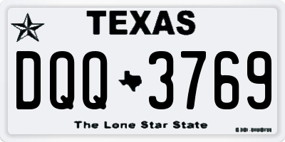 TX license plate DQQ3769