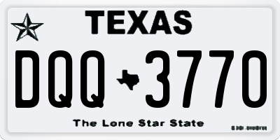 TX license plate DQQ3770