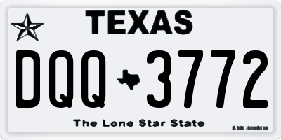 TX license plate DQQ3772