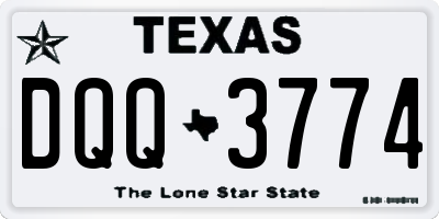 TX license plate DQQ3774