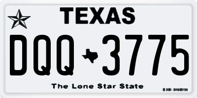 TX license plate DQQ3775
