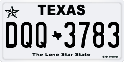 TX license plate DQQ3783