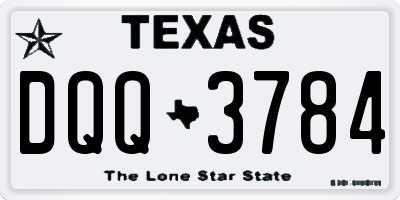 TX license plate DQQ3784