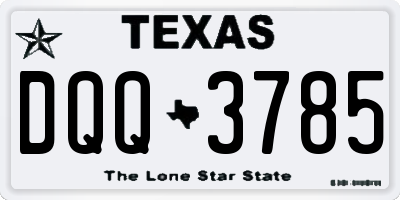 TX license plate DQQ3785