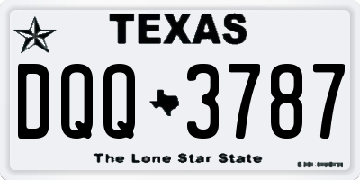 TX license plate DQQ3787