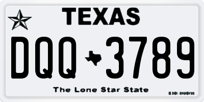 TX license plate DQQ3789
