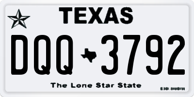 TX license plate DQQ3792