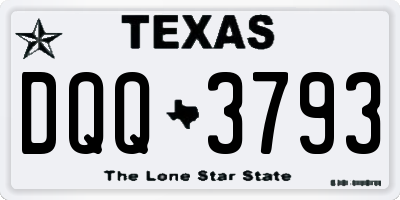 TX license plate DQQ3793