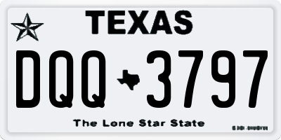 TX license plate DQQ3797