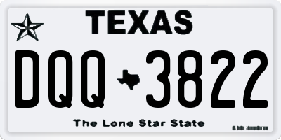 TX license plate DQQ3822