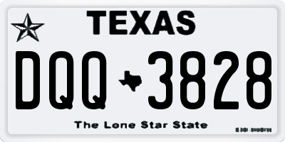 TX license plate DQQ3828