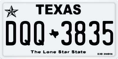 TX license plate DQQ3835
