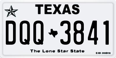 TX license plate DQQ3841