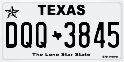 TX license plate DQQ3845