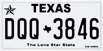 TX license plate DQQ3846
