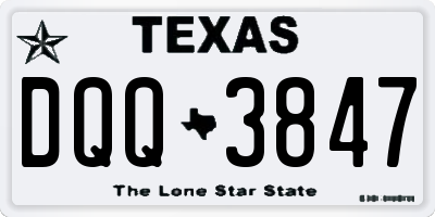 TX license plate DQQ3847