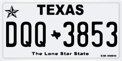 TX license plate DQQ3853