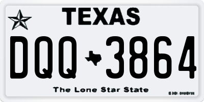 TX license plate DQQ3864