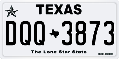 TX license plate DQQ3873