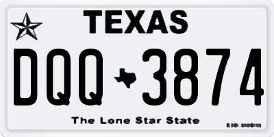TX license plate DQQ3874