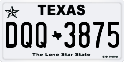 TX license plate DQQ3875