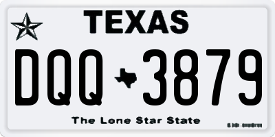 TX license plate DQQ3879