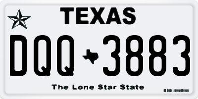 TX license plate DQQ3883