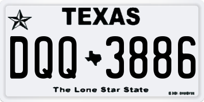 TX license plate DQQ3886