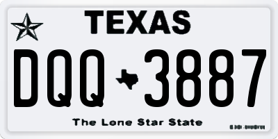TX license plate DQQ3887