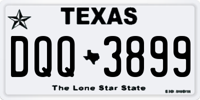 TX license plate DQQ3899