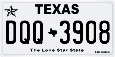 TX license plate DQQ3908