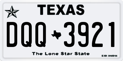 TX license plate DQQ3921