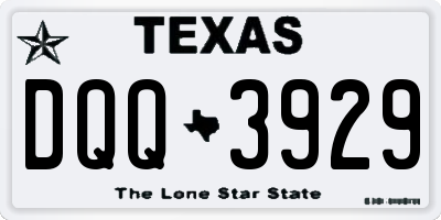 TX license plate DQQ3929