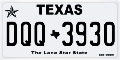 TX license plate DQQ3930