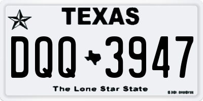 TX license plate DQQ3947