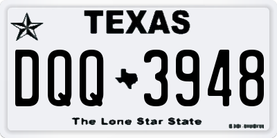 TX license plate DQQ3948