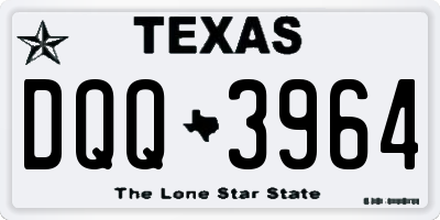TX license plate DQQ3964