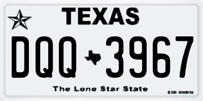 TX license plate DQQ3967