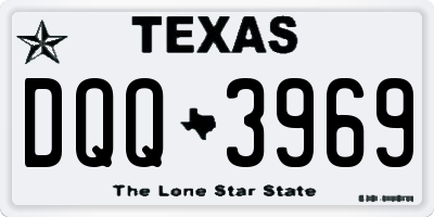 TX license plate DQQ3969