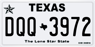 TX license plate DQQ3972