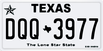 TX license plate DQQ3977